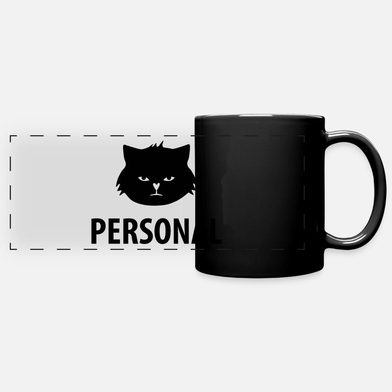 Cat master or mistress - rather staff! - Full Colour Panoramic Mug - black