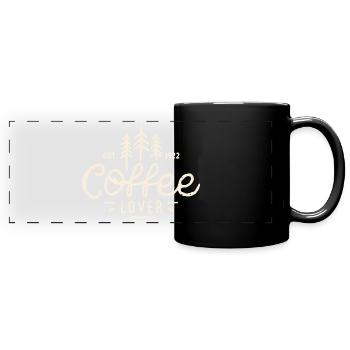 Retro-Vintage-Ästhetik Kaffeeliebhaber - Panorama-Tasse farbig - Schwarz - Vorne