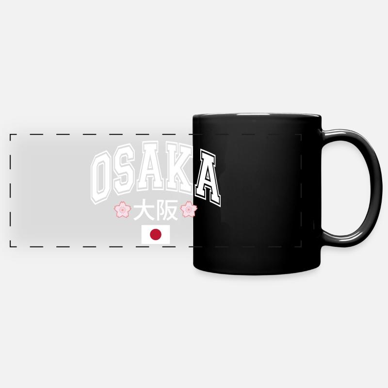 Osaka - Panorama-Tasse farbig - Schwarz