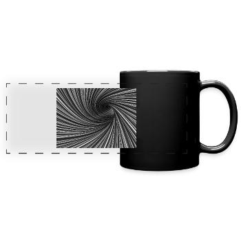 Schwarz-Weißes Tourbillon - Panorama-Tasse farbig - Schwarz - Vorne