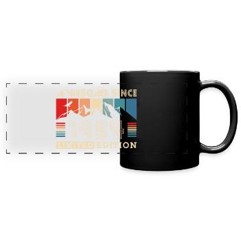 Geboren 1954 Jahrgang Retro Geburtstag - Panorama-Tasse farbig - Schwarz - Vorne