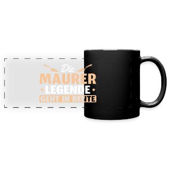 Rentner Maurer in Rente Geschenk - Panorama-Tasse farbig - Schwarz - Vorne