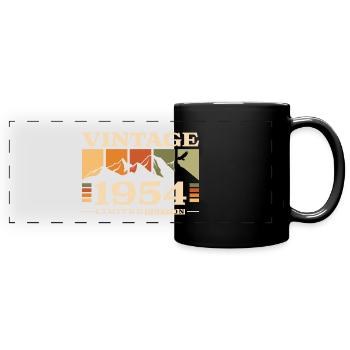 Vintage Jahrgang 1954 geboren Geburtstag - Panorama-Tasse farbig - Schwarz - Vorne