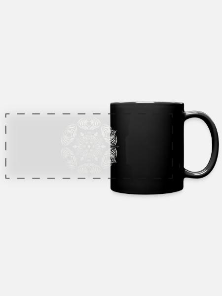 Mandala - Panorama-Tasse farbig - Schwarz