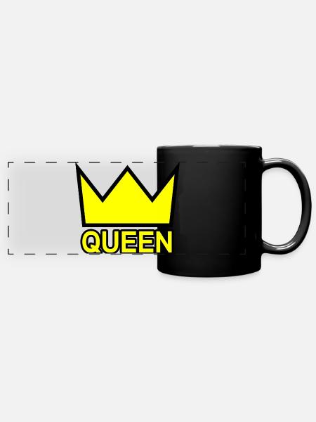 queen - Panorama-Tasse farbig - Schwarz