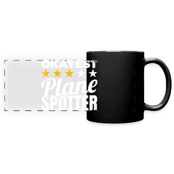 Durchschnittlicher Planespotter - Panorama-Tasse farbig - Schwarz - Vorne