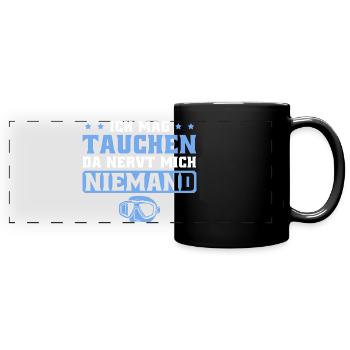 Taucher Tauchsport Männer Tauchen - Panorama-Tasse farbig - Schwarz - Vorne