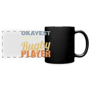 Durchschnittlicher Rugbyspieler - Panorama-Tasse farbig - Schwarz - Vorne