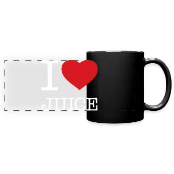 I LOVE JUICE - Panorama-Tasse farbig - Schwarz - Vorne