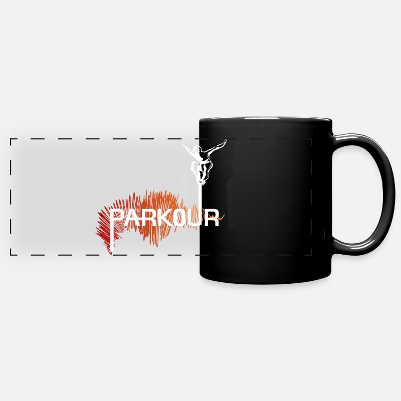 Parkour Ninja - couleur-blanc - Mug panoramique uni - noir