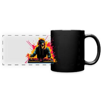 90's DJ Synthwave - Full Colour Panoramic Mug - black - Front