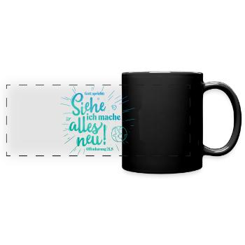 God Speaks: Everything New Design - Full Colour Panoramic Mug - black - Front