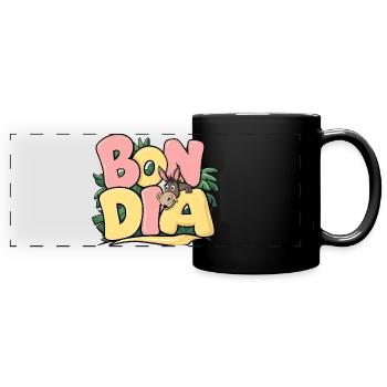 Bon Dia Catalogne Fierté Identité Catalane Cadeau - Mug panoramique uni - noir - Devant