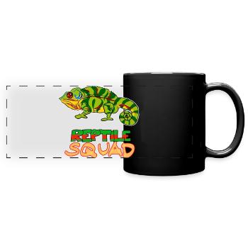 Reptile Squad Bunte Chamäleon-Kunst - Panorama-Tasse farbig - Schwarz - Vorne