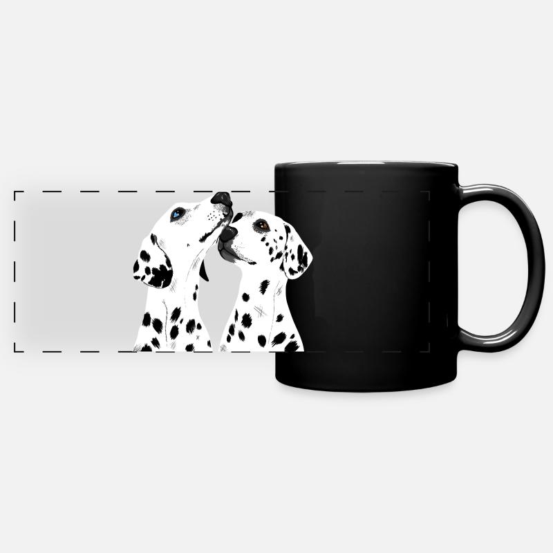 Two Dalmatians - Full Colour Panoramic Mug - black