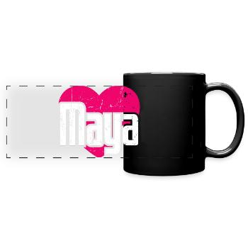 I Love Maya Pinkes Herz Ich liebe Maya - Panorama-Tasse farbig - Schwarz - Vorne