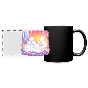 Kaninchen im Zuckerwald - Panorama-Tasse farbig - Schwarz - Vorne
