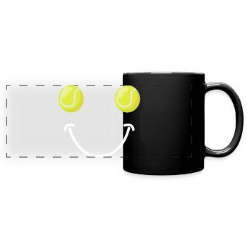 Visage Heureux du Tennis - Mug panoramique uni - noir - Devant