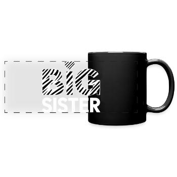 Große Schwester Zebra-Streifen Design - Panorama-Tasse farbig - Schwarz - Vorne