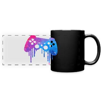 Gaming splash - Panorama-Tasse farbig - Schwarz - Vorne