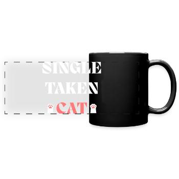 Chat unique pris pour la Saint-Valentin - Mug panoramique uni - noir - Devant