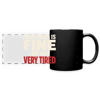 Ausgebrannter Millennial, Müder Erwachsener, - Panorama-Tasse farbig - Schwarz - Vorne