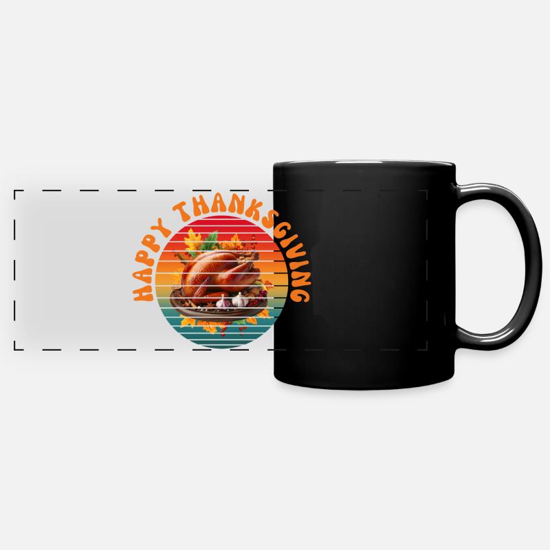 Joyeux Thanksgiving - Mug panoramique uni - noir