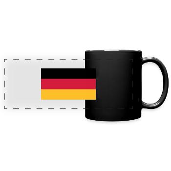 Deutschlandfahne Schwarz Rot Gold - Panorama-Tasse farbig - Schwarz - Vorne