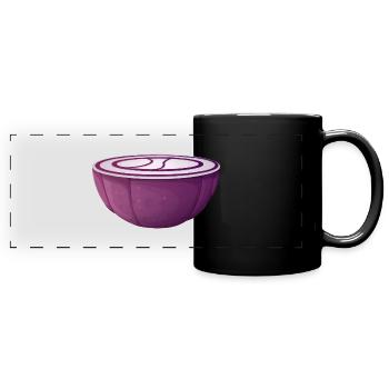 onion zwiebel veggie gemuese vegetable1 - Panorama-Tasse farbig - Schwarz - Vorne