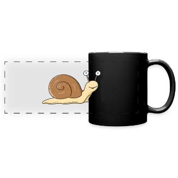 Doux escargot - Mug panoramique uni - noir - Devant