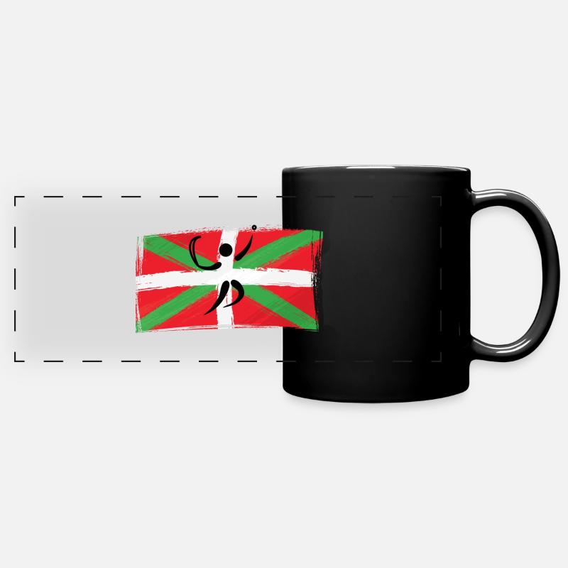 drapeau basque pelote -france pays basque basquais - Mug panoramique uni - noir