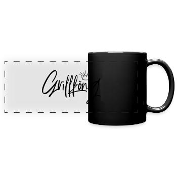 Grillkönig - Grillkönig in Aktion - Panorama-Tasse farbig - Schwarz - Vorne