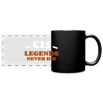 C15 legends never die - Mug panoramique uni - noir - Devant