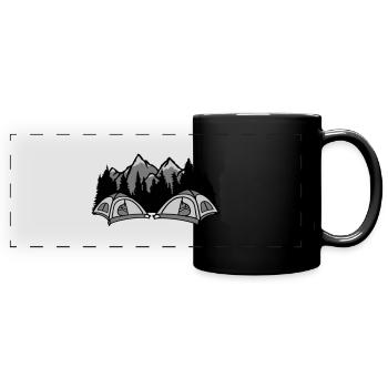 Forest campers live outside - Full Colour Panoramic Mug - black - Front