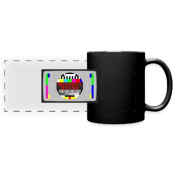 Boykott Katar Qatar abschalten Nein zur WM in QTR - Panorama-Tasse farbig - Schwarz - Vorne