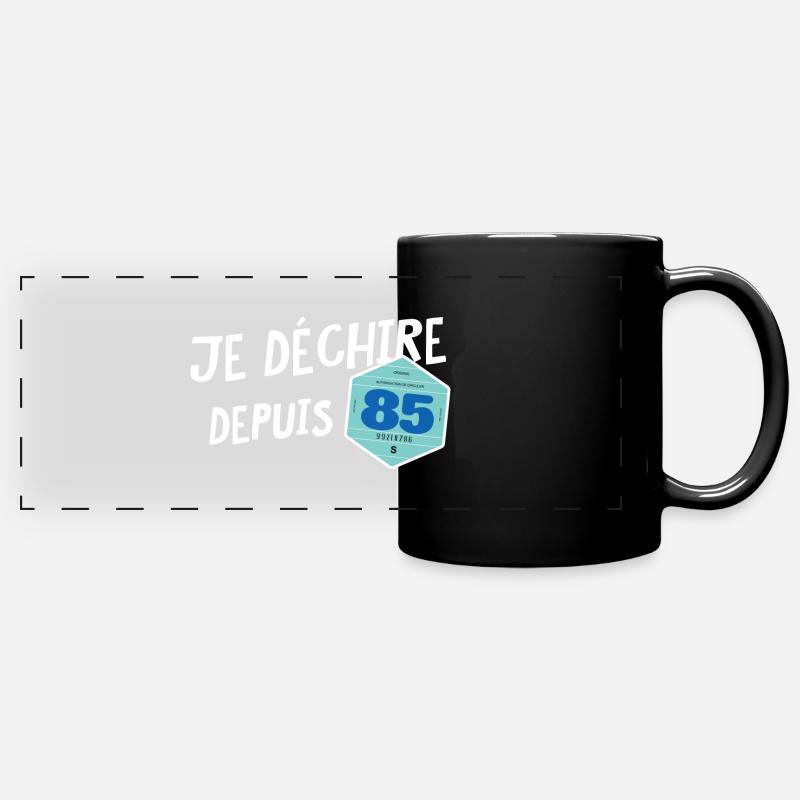 je déchire depuis 85 - Vignette automobile - Mug panoramique uni - noir