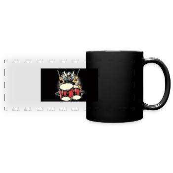 Wikinger-Batterie - Panorama-Tasse farbig - Schwarz - Vorne