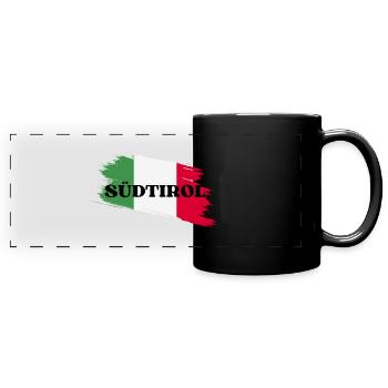 Südtirol Alpen Bella Italia Geschenkidee - Panorama-Tasse farbig - Schwarz - Vorne