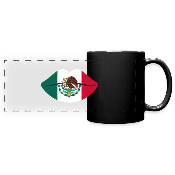 Kuss Mexiko - Panorama-Tasse farbig - Schwarz - Vorne