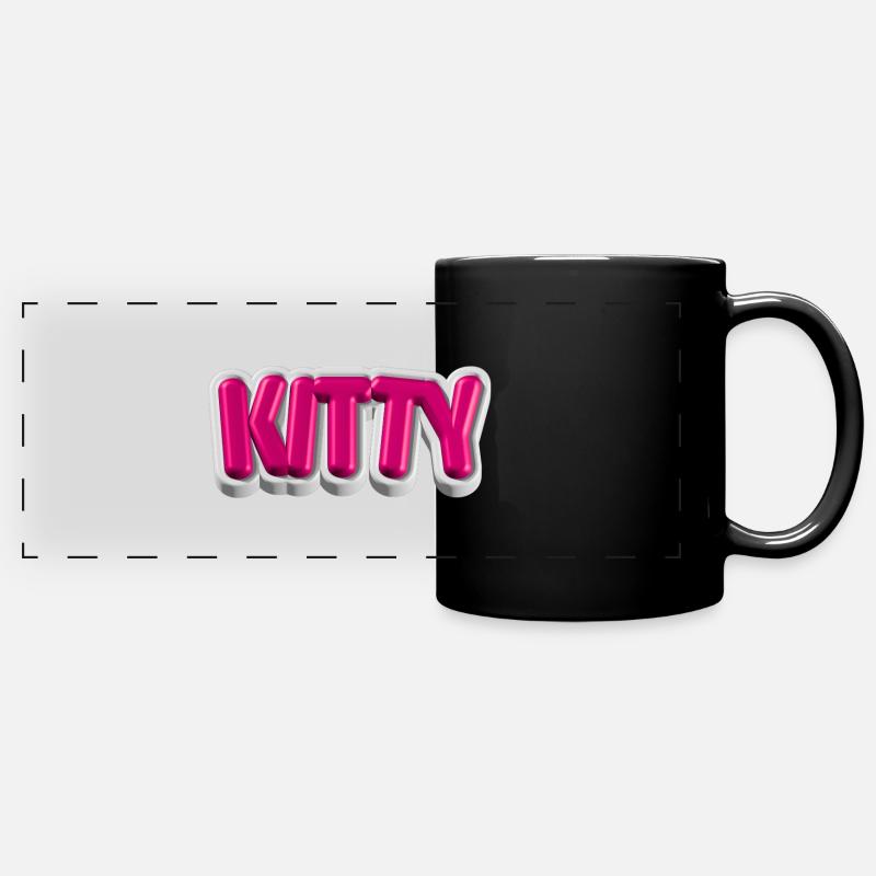 KITTY – 3D typography for cat lovers - Full Colour Panoramic Mug - black