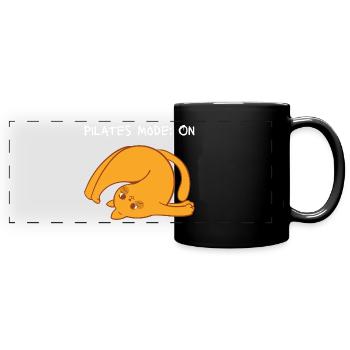 PILATES MODE: ON - Panorama-Tasse farbig - Schwarz - Vorne