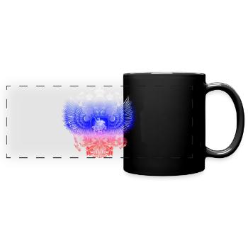 Russisches Wappen - Panorama-Tasse farbig - Schwarz - Vorne