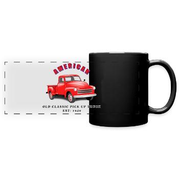 OLD CLASSIC PICK UP TRUCK - Panorama-Tasse farbig - Schwarz - Vorne