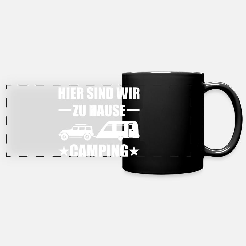 Camping - Panorama-Tasse farbig - Schwarz