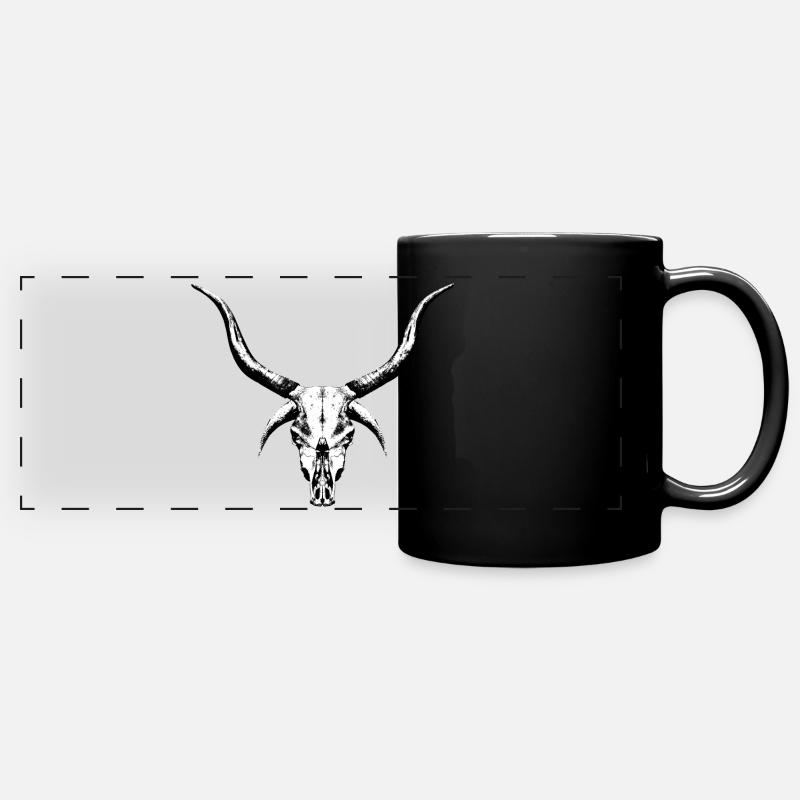 Crâne de bovin mystérieux - Mug panoramique uni - noir