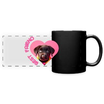 best friend - Panorama-Tasse farbig - Schwarz - Vorne