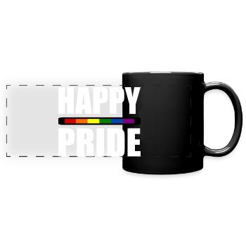 Happy pride - Mug panoramique uni - noir - Devant