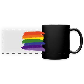 Brosses à peinture arc-en-ciel - Mug panoramique uni - noir - Devant