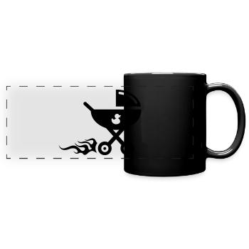 stroller, racing-baby buggy - Full Colour Panoramic Mug - black - Front