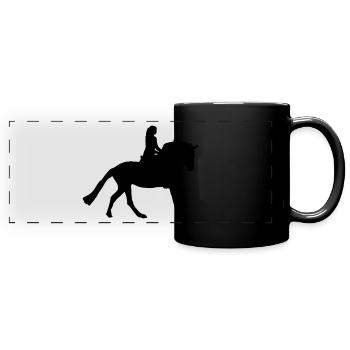 équitation - Mug panoramique uni - noir - Devant